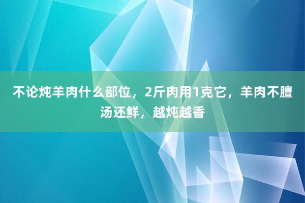 不论炖羊肉什么部位，2斤肉用1克它，羊肉不膻汤还鲜，越炖越香