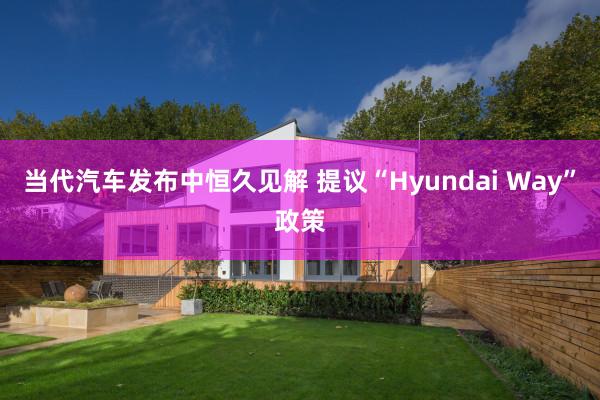 当代汽车发布中恒久见解 提议“Hyundai Way”政策